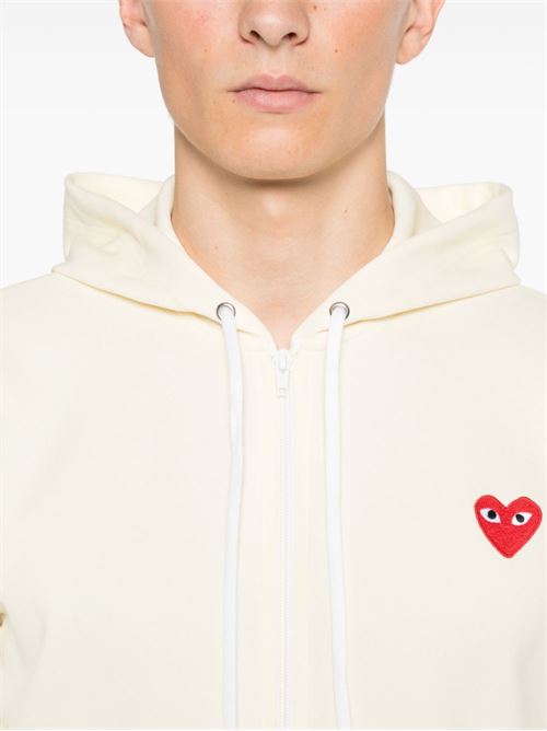 Zip-up sweatshirt COMME DES GARÇONS PLAY | AXT1720513IVORY